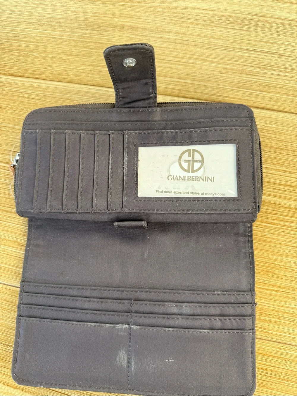 Giani Bernini Black Logo-Print Continental Wallet